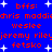 Blue background with red text listing names and "bffs:" repeated, white star shapes scattered throughout the image.