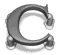Six grayscale C-shaped icons with rounded ends and metallic texture, arranged in two of three on white background