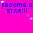 Bright pink background with repeated blue text 'Become a STAR!!!' and scattered white stars, partially cropped on the right.