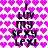 Pixelated text 'I LUV MY SEXY LEXI' on a heart-patterned background with two distinct color variations.