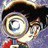 A pixelated anime-style character with a large spiral eye on the left side of the image, next to stylized text reading "Anime IM" and "com" on a black background.