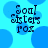 Blue background with large light blue circles and dark blue text reading "Soul Sisters rox" in pixelated font.