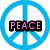 Blue peace symbol with pink 'PEACE' text, two penguins with heart, and two people with 'Bieber' and 'Lautner' text.