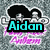 Pixelated icon with two figures in afro wigs, pink text reading "Aidan" and "Foxy Foxy" on top, "Imfao" at bottom, and red "LOL" in the corner.