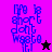 Pixelated blue text reads "life is short don't waste it." on a purple background with a black star, transitioning to a pink star on a black background.