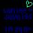 Green pixelated heart symbol above blue text reading 'Laniee', 'Jaykidd', and '3M 2K 8' on black background.