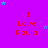 A static image with a bright purple background featuring repeated red text "I Love Paula" and scattered blue stars.