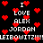 Black background with red pixelated hearts and repeated white text reading "I LOVE ALEX JORDAN LEIBOWITZ!!!" in a pattern