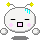 Pixelated character with white rounded head, yellow antennae stars, cyan tears, pink cheeks, and changing mouth shapes