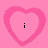 Pixelated pink heart-shaped icons with black text on a solid pink background, one displaying 'i love John Michael!!!' in three separate hearts.