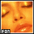 25 pixelated facial expressions showing a person with dark hair and sunglasses transitioning through various poses, mouth shapes, and eye positions under warm orange lighting