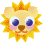 Pixelated cartoon lion head icon with three animation frames showing different facial expressions on a gray background.