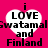 Four identical heart-shaped icons with 'i LOVE Swatamal and Finland' text on a pink background, arranged in a