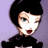 A 48x48 pixel buddy icon featuring a cartoon character with black hair and white face against a purple background, paired with green text reading "Original Icons .com" on a dark green background.