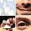 pixelated images showing a person's face in various expressions and poses with repeated hand gestures holding an object