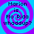 Four identical display a blue and purple spiral background with black text reading "Marion is Flo Rida whaddup?" in pixelated font