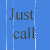 blue and dark gray squares with text fragments: 'Just call', 'My name', 'You'll be', and 'OKAY' in light blue, some pixels show vertical lines
