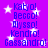 Purple background with white stars and repeated blue text listing names in a pattern