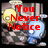 Pixelated animation of two cartoon characters with yellow and blue heads, red text changing across frames.