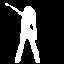 White silhouettes of a female figure in various dynamic poses against black background, arranged in pattern