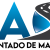 Blue and gray graphic with large 'A' symbol, triangular cutout, and partial text reading 'TADO DE MA' below.