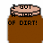 A pixelated brown jar with a beige lid displays text above it; the left view shows "I GOT A JOB OF DIRT!" while the right view replaces this with "(33)".