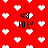 Red background with white pixelated hearts and black text reading 'JOEY' with '<8' symbol, animated heart pattern.
