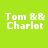 Green background with white pixelated text reading 'Tom & Charlot' and '2gether 4ever' above three white '<3' symbols.