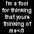 Black background with white pixelated text reading 'I'm a fool for thinking that you're thinking of me <3' in five lines.