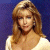 A pixelated image of a woman with long light brown hair wearing a white top against a blue background, next to green text reading 'Original Icons .com' on dark green.