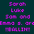 Pixelated text in bright pink on dark teal background, arranged in repeating with white highlight boxes over some