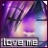 Pixelated image with purple and blue gradient background, abstract light streaks, and white text reading 'LOVE ME' at the bottom.