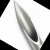 A metallic bullet-shaped object on a white background with visible text and numerical markings.
