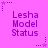 Purple background with repeated text "Leshan Model Status" and star-dotted corner elements in a
