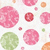 Pixelated circular shapes in pink, green, and orange tones scattered across a white background with no visible text or distinct subjects.