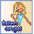 Pixelated icon of a blonde woman with a long braid wearing a blue top and dark pants, holding a microphone against a light gradient background.