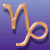 Two identical golden Capricorn zodiac symbols on a purple gradient background, each with a subtle shadow effect.