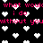 Black background with scattered white pixel hearts and repeated pink text reading "what would i do without you" in a retro digital style.