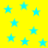 A static image of multiple light blue stars scattered across a bright yellow background with no visible text or additional elements.