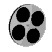 Circular icon with five black circles on light gray background, transitioning through various orientations and aspect ratios including vertical, horizontal, and tilted views.