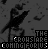 Animated sequence of black crows on a gray background with pixelated text reading "THE CROWS ARE COMING FOR US" and "LET 'EM IN".