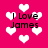 A static image with a bright pink background filled with white pixelated hearts and repeated text "I Love James" in black pixelated font.