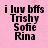 Pixelated text names on a pink background with a gray section, no visible animation changes.