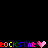 Pixelated text 'ROCKSTAR' in rainbow colors with pink hearts, arranged across a black background in multiple