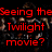A pixelated image with red text overlays on a dark background featuring blurred figures, including 'Seeing the Twilight movie?', 'Opening night?', and 'R.I.P.'.