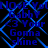Blue text on black background with blue diamond-shaped lines, repeating phrases 'I Love You', 'Gabby', '3 Your', 'Gonna', 'shine' in pixelated font