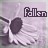 Pixelated icon with purple gradient background, dark circular shape on left, and 'Fallen' text in blocky font at top right.