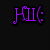 Six variations of the text 'HII(' displayed in different colors on a black background, each with distinct pixelated font styles.