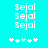 Pixelated cyan background with repeated 'Sejal' text and star symbols in white and light cyan.