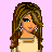 Pixel art contact sheet showing two frames of a fashion-themed animated buddy icon with Gucci branding and a female character in beige outfit holding shopping bags.